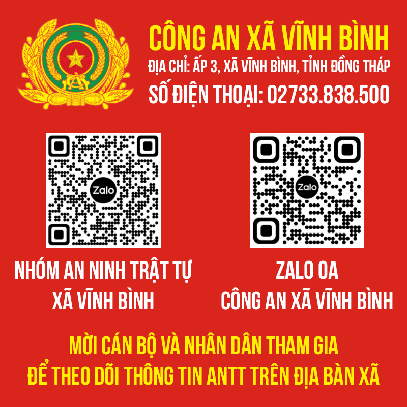 Zalo Công an xã Vĩnh Bình